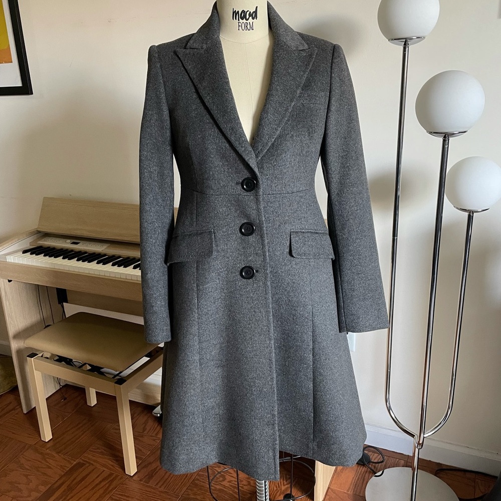 Uniqlo wool cashmere tailored coat gray Medium M